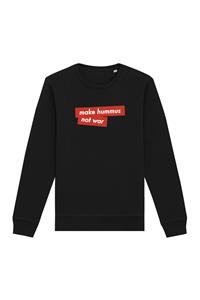 Oat Milk Club Damen vegan Sweatshirt Make Hummus Not War Schwarz