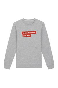 Oat Milk Club Damen vegan Sweatshirt Make Hummus Not War Grau