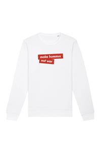 Oat Milk Club Damen vegan Sweatshirt Make Hummus Not War Weiß