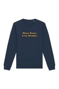 Oat Milk Club Damen vegan Sweatshirt More Pasta Less Drama Navy