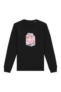 Oat Milk Club Damen vegan Sweatshirt My Oat Frees All The Cows Schwarz