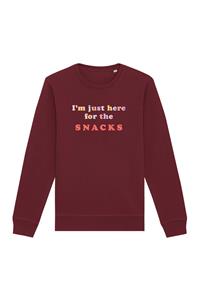 Oat Milk Club Damen vegan Sweatshirt Just Here For The Snacks Bordeaux