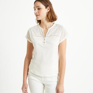 ANNE WEYBURN T-shirt met tuniekhals en korte mouwen