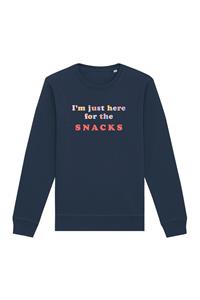 Oat Milk Club Damen vegan Sweatshirt Just Here For The Snacks Navy