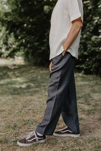 AmourLinen Herren vegan Leinenhose Adonis Gestreift