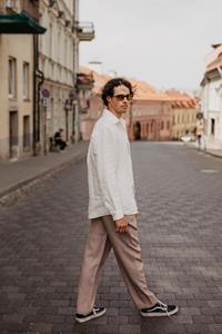 AmourLinen Herren vegan Leinenhose Adonis Salbei Grün