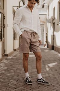 AmourLinen Herren vegan Leinen Shorts Ares Gestreift