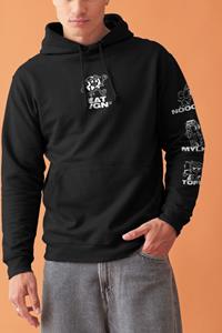 Plant Faced Clothing Herren vegan Kapuzenpulli Eat Vgn Schwarz