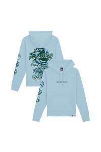 Plant Faced Clothing Damen vegan Kapuzenpulli Restore Earth Himmelblau