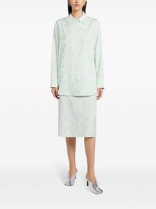 bitestudios BITE Studios Midi-rok met bloemenjacquard - Groen