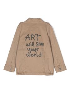 zadig&voltairekids Zadig & Voltaire Kids Twill jack met geborduurd logo - Beige