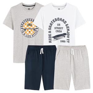 LA REDOUTE COLLECTIONS Set van 2 pyjashorts met skateboard motief