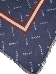 Bally logo-print cashmere-modal scarf - Blauw