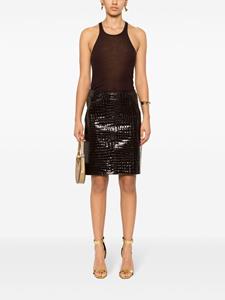 tomford TOM FORD Leren rok met krokodillen-reliëf - Bruin