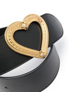 Moschino heart-buckle leather belt - Zwart