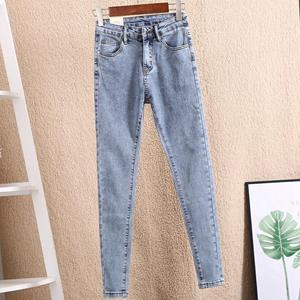A-Shin Plus size dames zomer casual nauwsluitende dunne A-lijn jeans met hoge taille