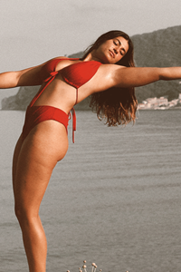 Anekdot Damen vegan Bikini Bottom Geranium / Kernrot