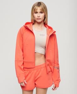 Superdry Vrouwen Sport Tech Relaxed Hoodie met Rits Cream