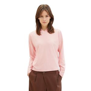 TOM TAILOR Denim Langarmshirt Cropped Hoodie mit Streifenmuster