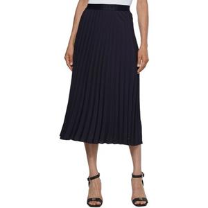 Tommy Hilfiger Plisseerock "FLUID TWILL PLEATED MIDI SKIRT", Webrock mit Markenlabel
