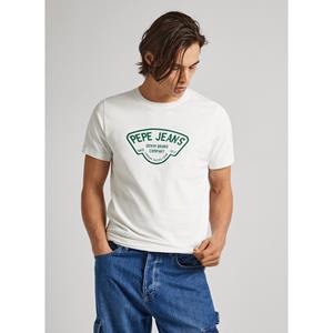 Pepe jeans T-shirt met ronde hals en bedrukt logo