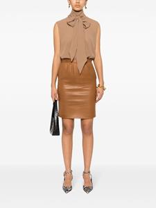 saintlaurent Saint Laurent Leren kokerrok - Bruin