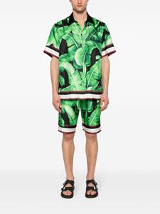 dolce&gabbana Dolce & Gabbana Zijden shorts met bladerprint - Groen