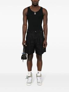 Off-White Linnen shorts met logo - Blauw