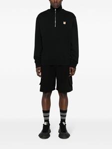 maisonkitsuné Maison Kitsuné Sweater met vossenkop - Zwart
