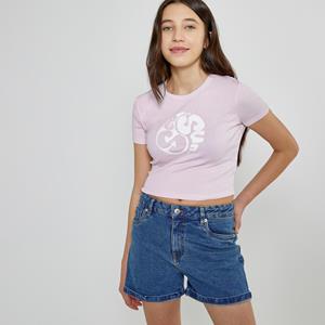 LA REDOUTE COLLECTIONS Cropped T-shirt bedrukt vooraan