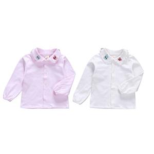 Selfyi peuter baby baby meisjes katoen lange mouw tops shirts vlinder borduurwerk leuke blouse 6-36m