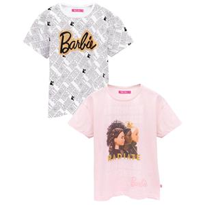 Barbie meisjes vriendelijkheid sterker samen eenheid en liefde T-shirtset (Pak van 2) 5-6 Years wit/roze