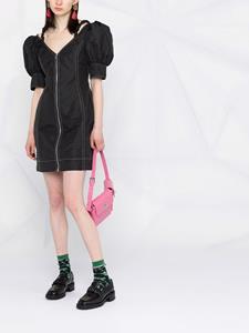 GANNI Mini-jurk met V-hals - Zwart