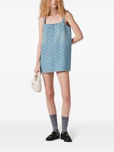miumiu Miu Miu Mini-jurk met logoprint - Blauw