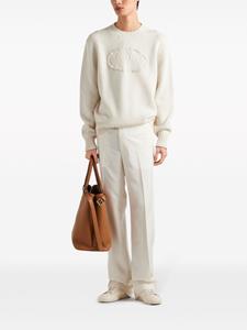 Prada Trui met geborduurd logo - Wit