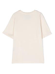barrowkids Barrow kids Katoenen T-shirt met logoprint - Beige