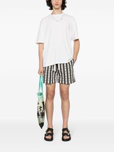 palmangels Palm Angels Gestreepte shorts met monogramprint - Beige