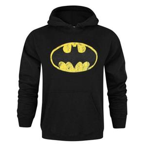 Batman heren hoodie met noodlijdend logo S zwart