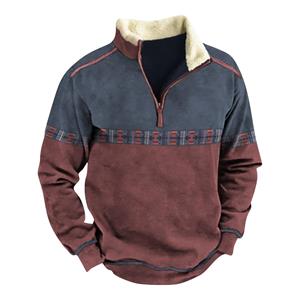 Westlife (ZO)Tops met lange mouwen Contrasterende wintersweatshirt voor heren Outdoor casual trui