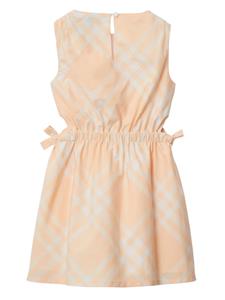 Burberry Kids cut-out checked cotton dress - Oranje