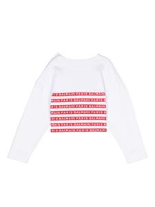balmainkids Balmain Kids Trui met logoprint - Wit