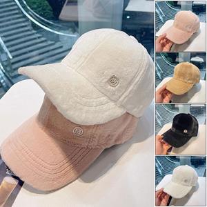 HaiKouLiJinHaiKeJiYouXianGongSi Veelzijdige baseballcap gemengd pet merk vrouwelijk herfst en winter alle match pluche hoed geschikt voor gezicht grote baseball caps wit