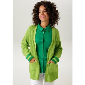 Aniston CASUAL Strickjacke, mit gestreiften Ärmelbündchen - NEUE KOLLEKTION