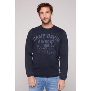 CAMP DAVID Trui met ronde hals met logoprints