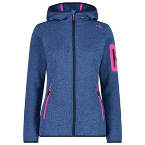 CMP  Women's Jacket Fix Hood Jacquard Knitted 3H19826 - Fleecevest, blauw