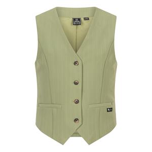 Indian Blue Meisjes gilet krijtstreep licht pastel