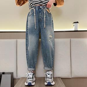 Sexy Briefs Meisjesjeans Koreaanse kinderkleding Casual gescheurde jeansbroek Effen kleurbroek voor 12-jarige meisjesbroeken