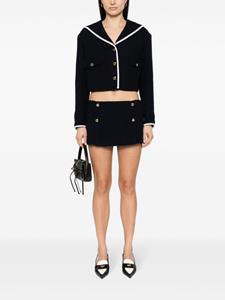 miumiu Miu Miu Tweed rok met geplooid detail - Blauw