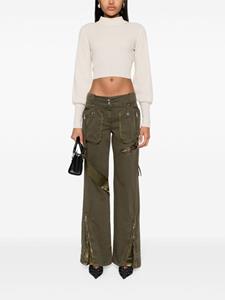 Blumarine satin-insert cargo trousers - Groen