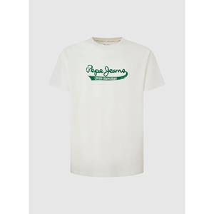 Pepe jeans T-shirt met ronde hals en bedrukt logo